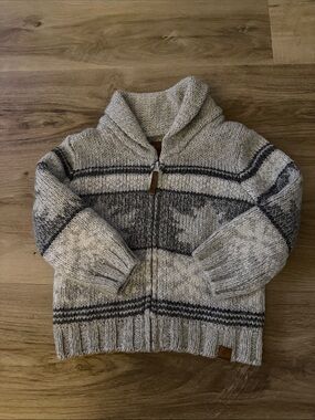 Kids Hooded Zip Sweater Jacket in Light Gray